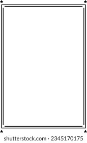 Star frame border vertical abstract outline shape icon for decorative vintage doodle element for design in vector illustration