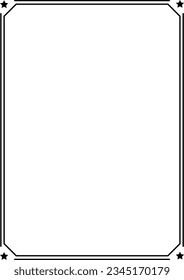 Star frame border vertical abstract outline shape icon for decorative vintage doodle element for design in vector illustration