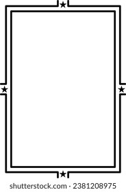 Star frame border vertical abstract outline shape icon for decorative vintage doodle element for design in vector illustration