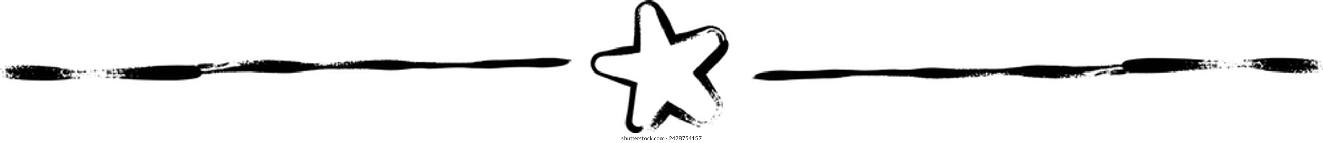 Sternrahmen-Unterteiler-Rand-Handgezeichnete horizontale Linie Vektor-Form-Symbol für dekoratives Vintage-Doodle-Element für Design in Vektor-Illustration