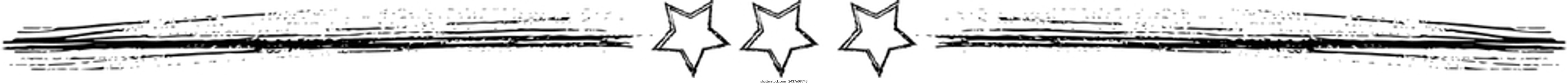 Star frame divider border horizontal line vector shape icon for decorative vintage doodle element for design in vector illustration
