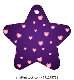 star frame with hearts pattern background