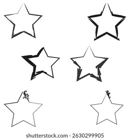 Star frame icon. Pointed border shape. Vector contour symbol. Geometric decorative outline.