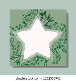 star frame with laurel leafs