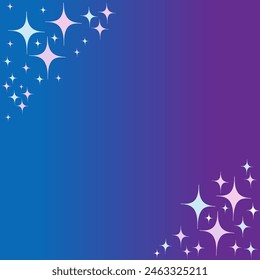 Star frame on a purple background. Vector