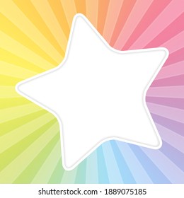 Marco de estrella sobre fondo arco iris. Ilustración del vector