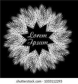 star frame of palm leaves. Vector