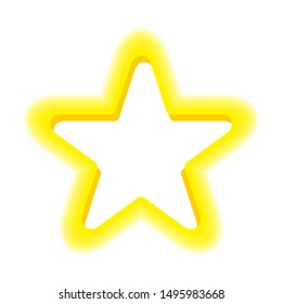star frame shape blurred edge yellow for copy space, speech bubble star shaped for text box, cute star five pointed for frame and rating symbol, bright star yellow gold for element isolated on white