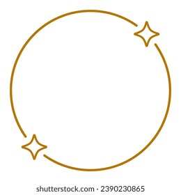Star frame with stars, circle frame with sparkle stars, arches border icon, festive effect decoration sign, trendy geometric template - stock vector