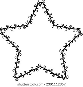 Star frames Flower wreath spiral leaf floral vector decoration triumph border framing pressed flowers background black congratulations birthday wedding anniversary valentine Christmas new years 