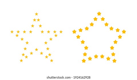 Star frames from stars. Flat vector illustration isolated on white.