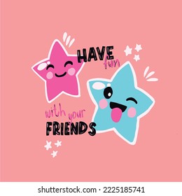 Star friends graphic design, kids tshirt print and more