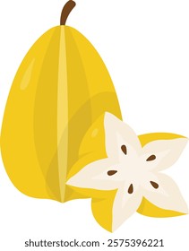 Star Fruit Cartoon Illustration Design