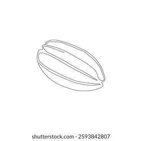 Star fruit continuous line. Continuous one line drawing Star fruit. Star fruit concept. single line drawing