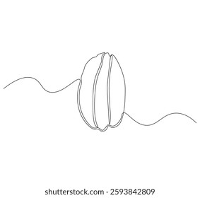 Star fruit continuous line. Continuous one line drawing Star fruit. Star fruit concept. single line drawing