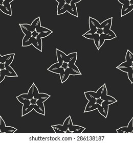 Star fruit doodle seamless pattern background