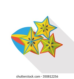 Star fruit flat icon