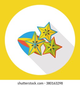 Star fruit flat icon