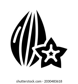 star fruit glyph icon vector. star fruit sign. isolated contour symbol black illustration