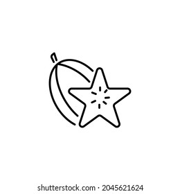 star fruit icon designed in line style in fruit icon theme