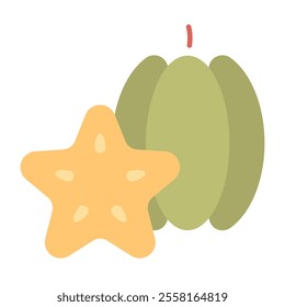 Star fruit icon elements Fruit isolate illustration vector