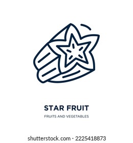 star fruit icon from fruits and vegetables collection. Thin linear star fruit, fruit, star outline icon isolated on white background. Line vector star fruit sign, symbol for web and mobile