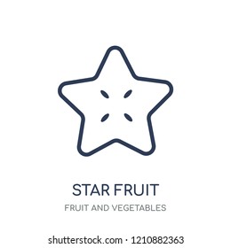 Star fruit icon. Star fruit linear symbol design from Fruit and vegetables collection. Simple outline element vector illustration on white background.