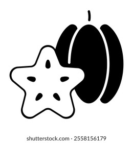 Star fruit icon outline Fruit isolate illustration vector