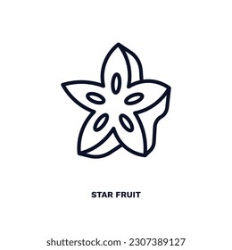 star fruit icon. Thin line star fruit icon from vegetables and fruits collection. Outline vector isolated on white background. Editable star fruit symbol can be used web and mobile