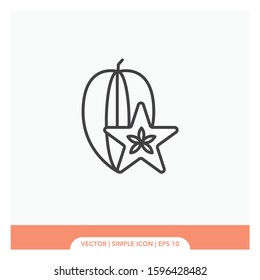 Star fruit Icon Vector Illustration