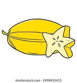 star fruit illustration hand drawnisolated vector