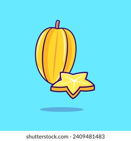 Star Fruit Illustration, Vector, Isolated, Icon