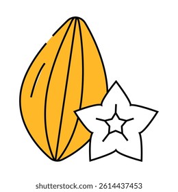 star fruit line icon vector. star fruit sign. isolated symbol illustration