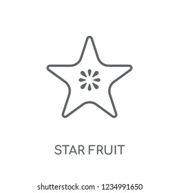 Star fruit linear icon. Modern outline Star fruit logo concept on white background from Fruits and vegetables collection. Suitable for use on web apps, mobile apps and print media.