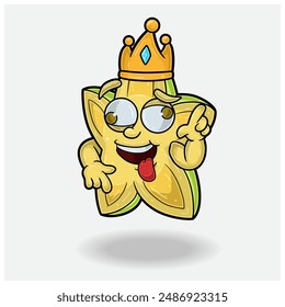 Star Fruit Mascot Character Cartoon With Crazy expression. For brand, label, packaging and product. Vector Illustration