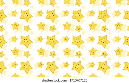Star Fruit Minimalist Background Seamless Pattern