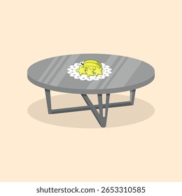 estrela fruta na mesa redonda ilustração design vetor