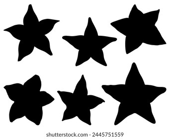 Star fruit silhouette vector art white background