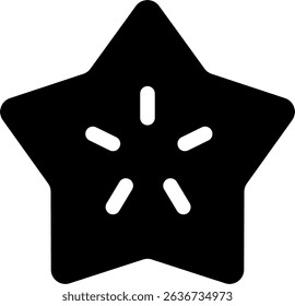 Star fruit Slice glyph icon design style