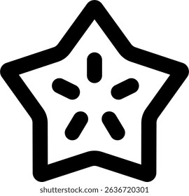 Star fruit Slice outlined icon design style