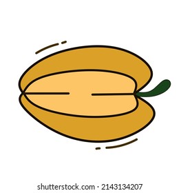Star fruit with transparent background cartoon doodle illustration. Suitable for food and health article
