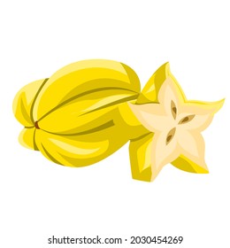 Vector de fruto estrella, fondo blanco