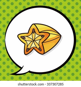 star fruits doodle, speech bubble