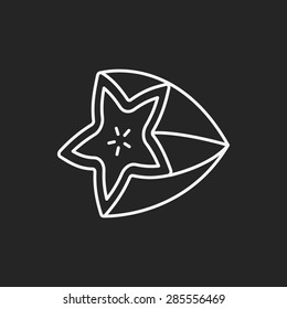 star fruits line icon