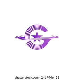 Star G black hole planet fashion Logo vector template