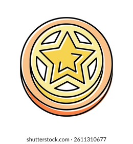 star game achievement medal color icon vector. star game achievement medal sign. isolated symbol illustration