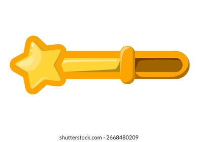 Vector de la barra del juego de la estrella aislado. Elemento de diseño para App móvil. Panel de interfaz que muestra la cantidad de estrellas. Elemento dorado, sube de nivel.
