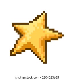 Estilo de 8 bits del icono de la estrella de juego. Ángulo oblicuo.