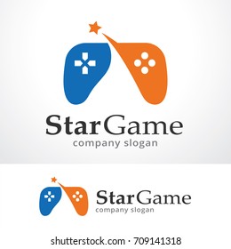 Star Game Logo Template Design Vector, Emblem, Design Concept, Creative Symbol, Icon