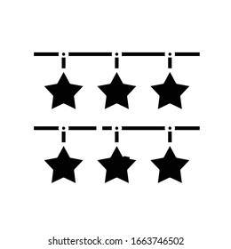 Star garlands black icon, concept illustration, vector flat symbol, glyph sign.